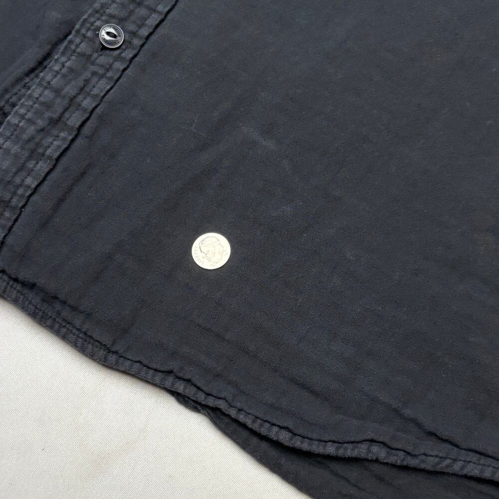 Buck Mason Long Sleeve Button Down Shirt Black Cotton Men Large Utility - Picture 9 of 10